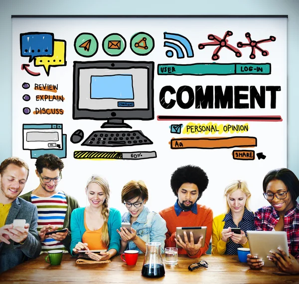 Comentario Publicar Compartir concepto social — Foto de Stock