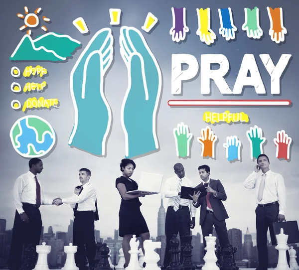 Pessoas de negócios e oração Ajuda Conceito — Fotografia de Stock