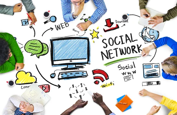 Red Social, Concepto de Comunicación — Foto de Stock