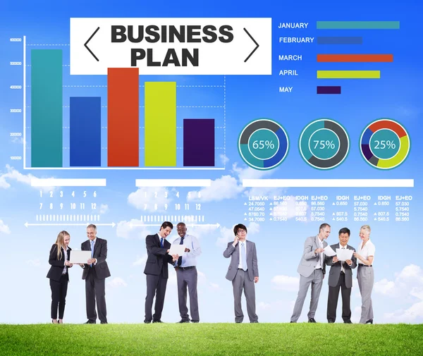 Business plan grafico brainstorming strategia idea — Foto Stock
