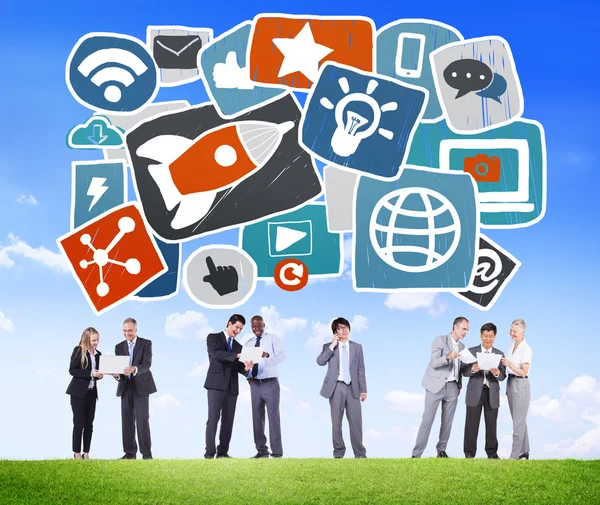 Sociala nätverk, Internet-teknik Online koncept — Stockfoto