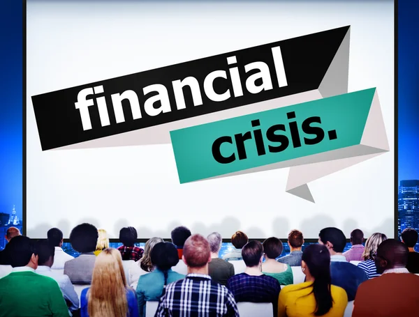Grupo de empresarios y crisis financiera — Foto de Stock
