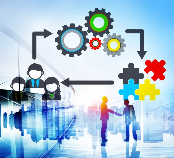 Teamwerk samenwerking Corporate Concept — Stockfoto