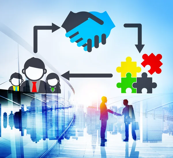 Partnerség Team együttműködés kapcsolat fogalma — Stock Fotó