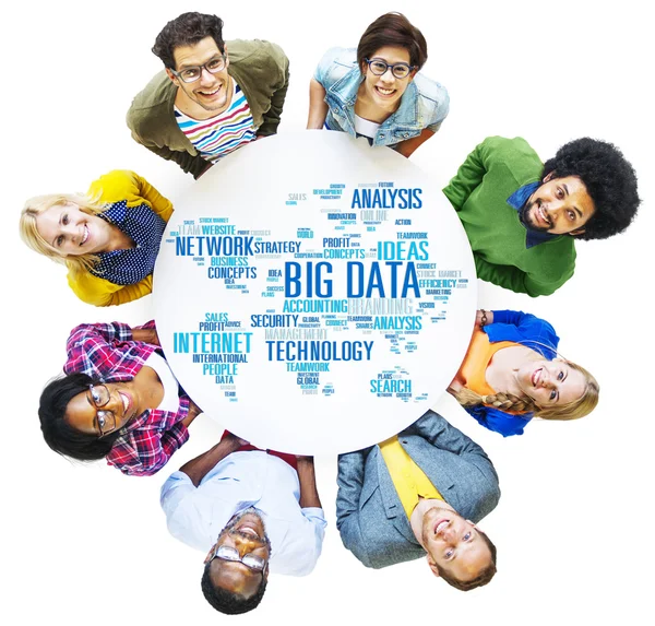 Group of People and big data — Stock Photo, Image