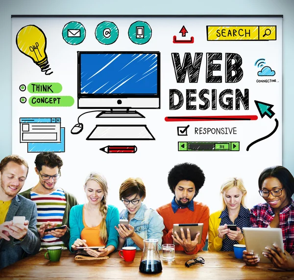 Concepto de desarrollo de diseño web — Foto de Stock