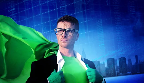 Strong Superhero Businessman — Stock Photo, Image