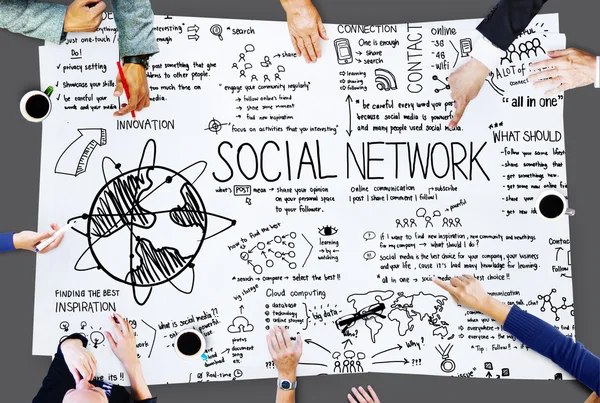 Concetto di tecnologia dei social network — Foto Stock