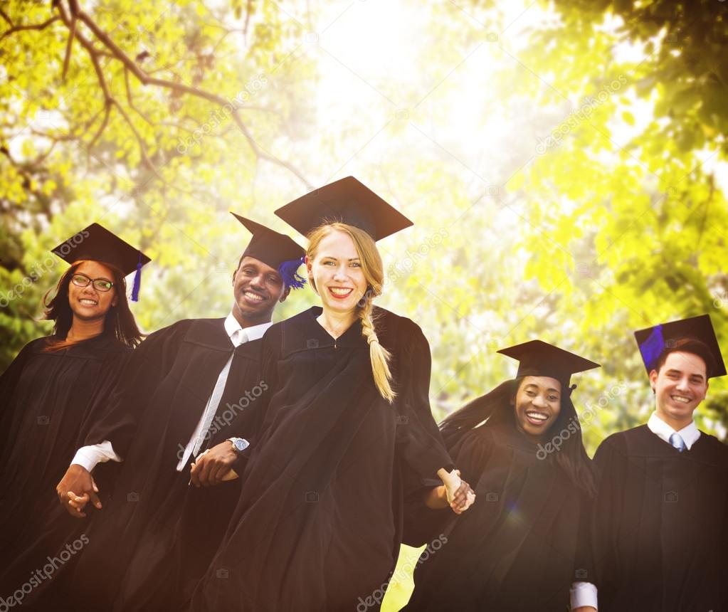 Students Celebrating Graduation Concept