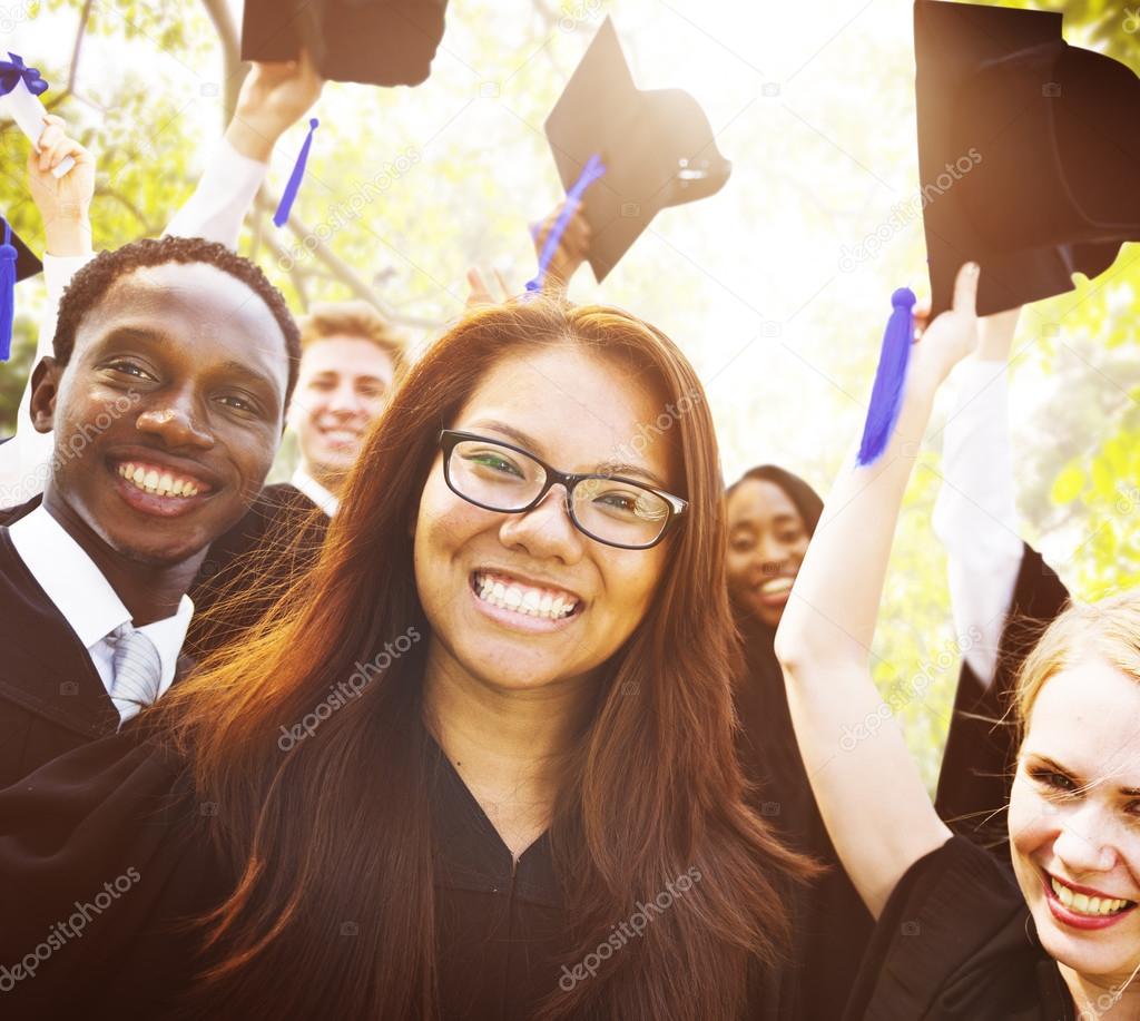 Students Celebrating Graduation Concept