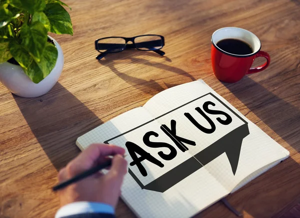 Ask us Contact Information Assistance Concept — Stock Photo, Image