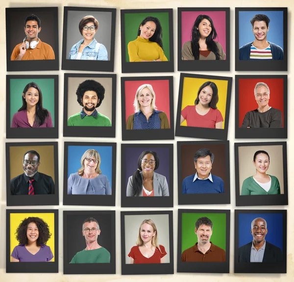 Diversiteit gezichten, communautair Concept — Stockfoto