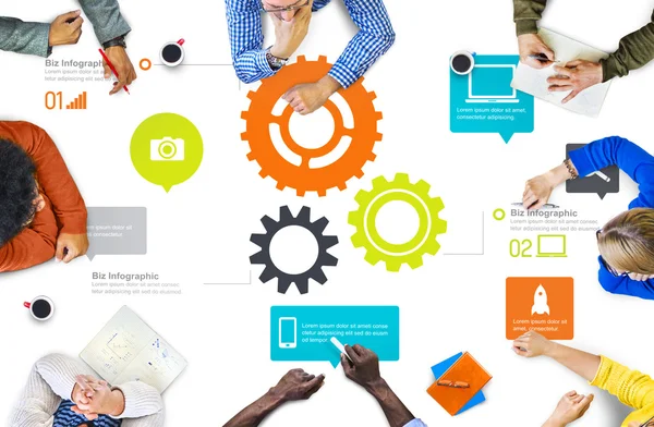 Teamwerk technologie businessconcept — Stockfoto