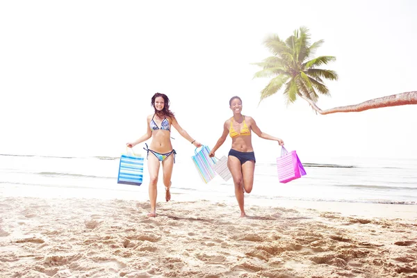 Women in Bikini with Shopping Bags Concept — Stock Photo, Image