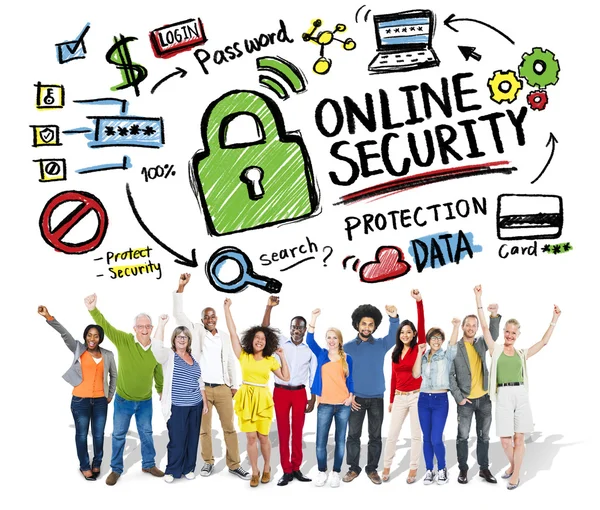 Концепция защиты онлайн-безопасности — стоковое фото