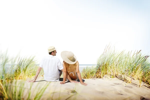 Koncepce datování líbánky letní Beach — Stock fotografie