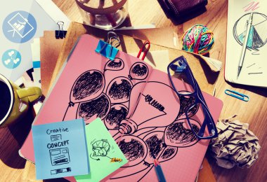 renkli arka plan ve metin