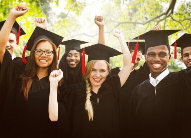 Çeşitlilik öğrencilerin mezuniyet kavramı kutlama
