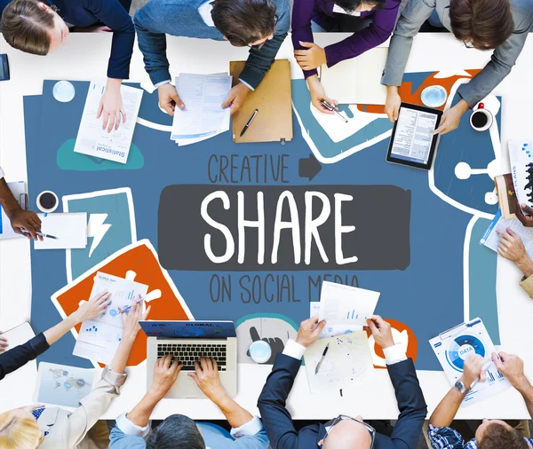 Creatieve delen sociale Media sociale netwerk Concept — Stockfoto