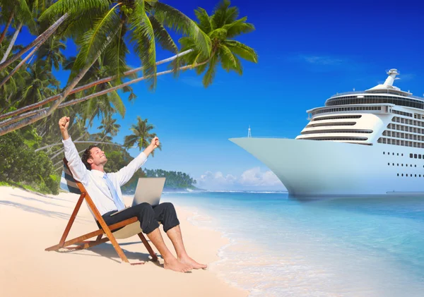 Businessman Vacation Beach Concept — Stock Photo, Image