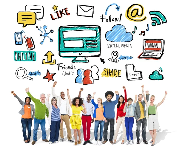 Wereldwijde communicatie, sociale Media Concept — Stockfoto