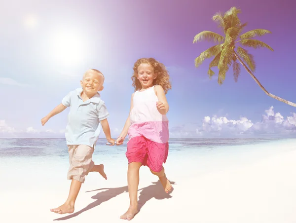 Brother and Sister at Beach Concept — Stock Photo, Image