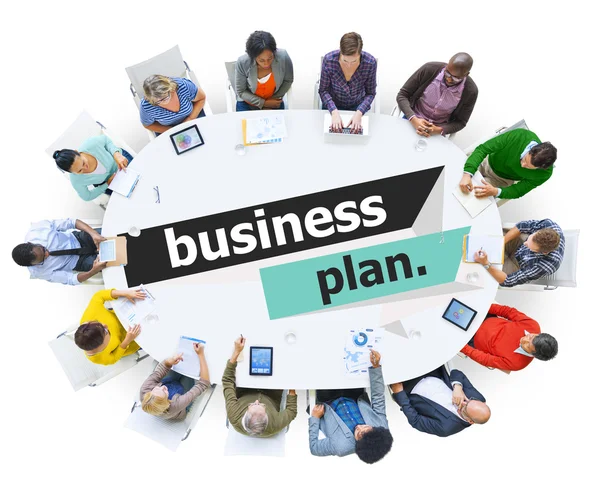 Концепция стратегического заседания бизнес-плана — стоковое фото
