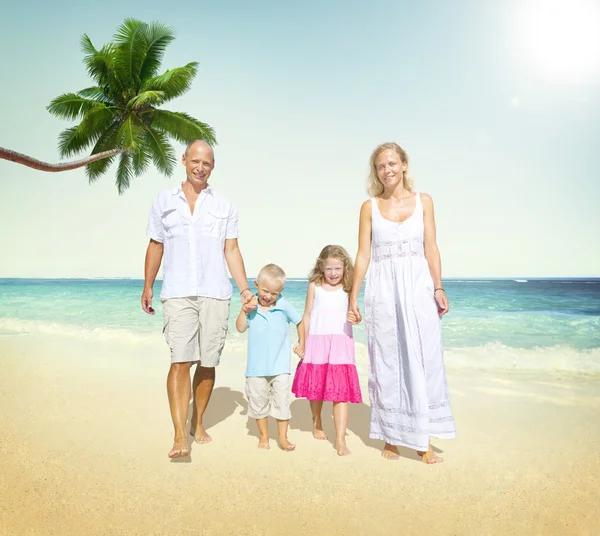 Happy Family looking Playful at Vacation Concept — Stock Photo, Image