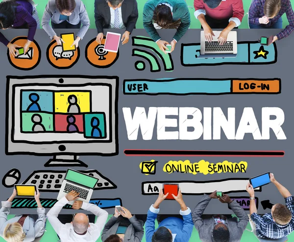 Seminario online Webinar — Foto Stock