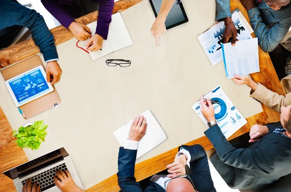 Equipo de Negocios en Reunión, Concepto de Estrategia — Foto de Stock