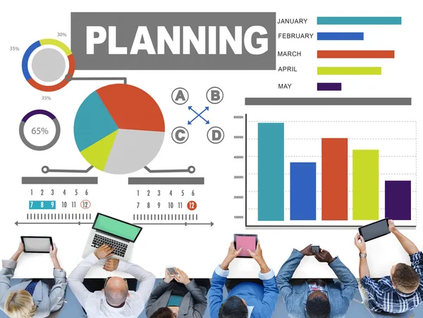 Planning staafdiagram strategie Concept — Stockfoto