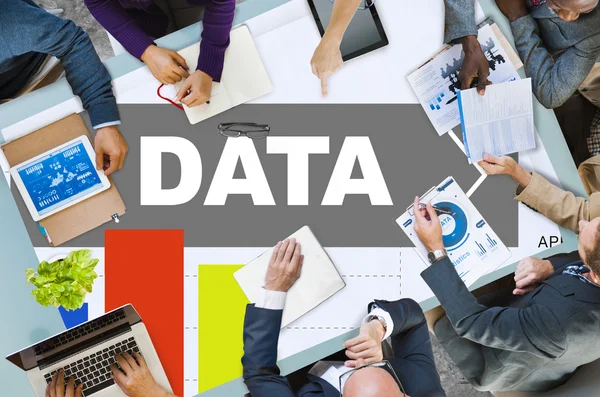 Group of Business People and Data Analytics — Stock Photo, Image