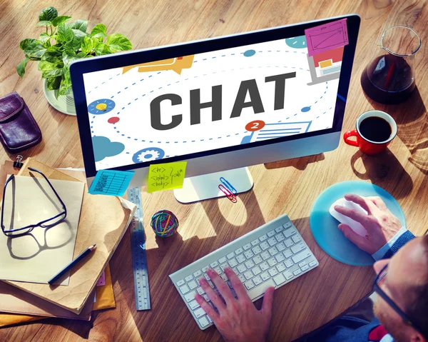 Chat Chatting Online Messaging Concept — Stock Photo, Image