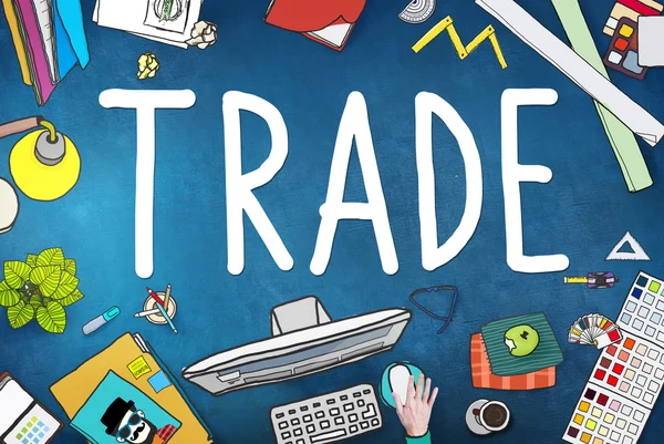 Kereskedelem és a kereskedelem fogalma — Stock Fotó