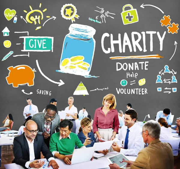 Business people charity — Stock Photo, Image