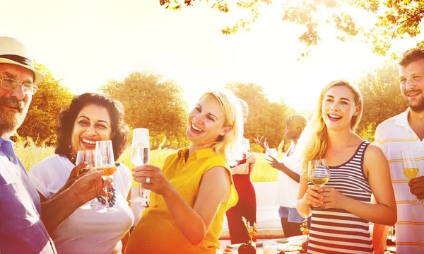Group people on picnic — Stock Photo, Image