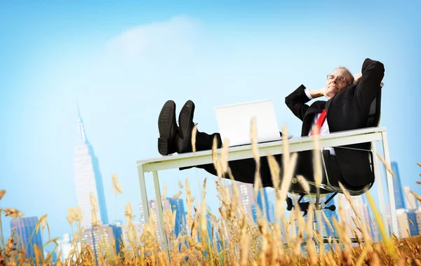 Zakenman ontspanning vrijheid — Stockfoto