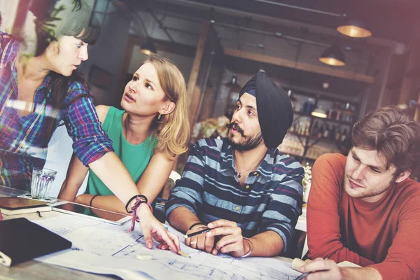 Group of diverse people working together — Stock Photo, Image