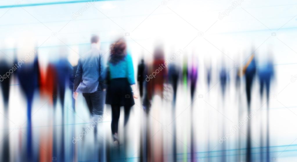 Silhouettes of Business People Walking