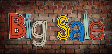 Büyük satış ve tuğla duvar 