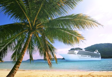 Yaz tropikal ada ve avuç içi