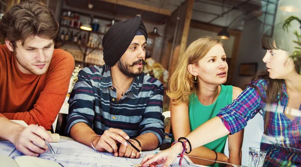 Group of diverse people working together — Stock Photo, Image