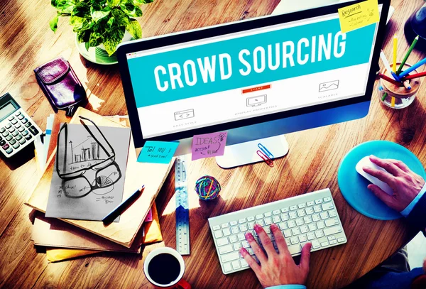 Menigte sourcing samenwerking Concept — Stockfoto