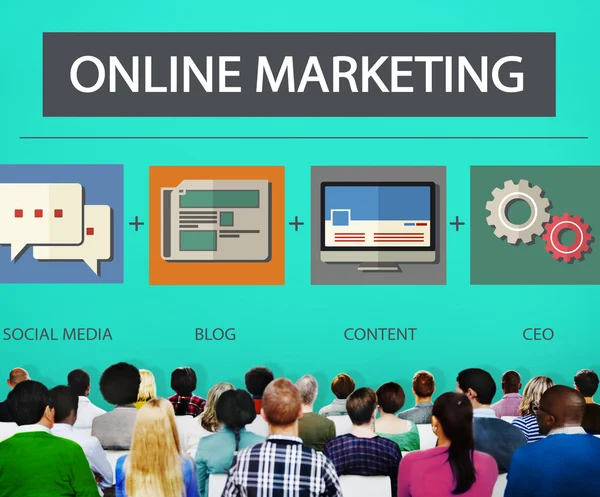 Online-Marketing, Strategiekonzept — Stockfoto