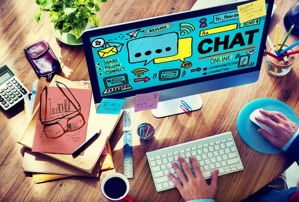 Chat Communication, Concept de médias sociaux — Photo