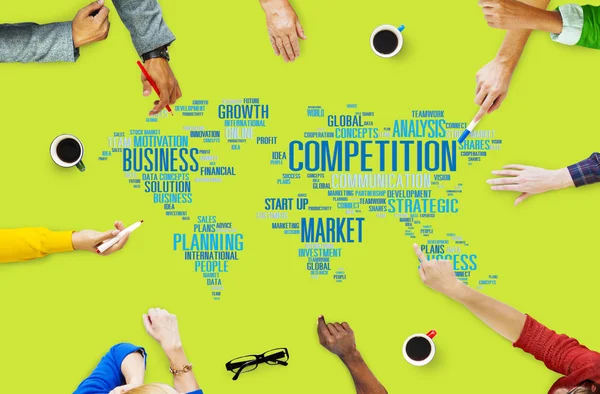 Mercado da Concorrência, Conceito de Desafio Global — Fotografia de Stock