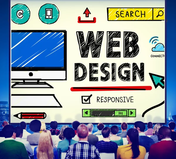 Gruppo di Business People e Web Design — Foto Stock