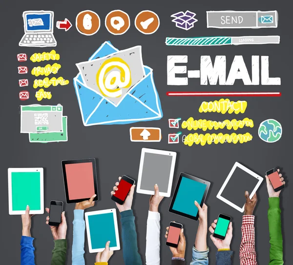 Email Correspondance, Concetto di messaggistica online — Foto Stock