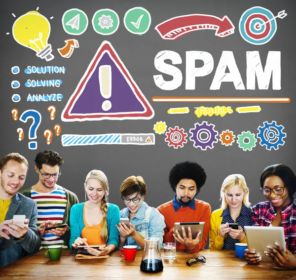 Spam online security koncept — Stockfoto