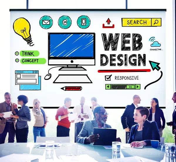 Groupe de Business People et Web Design — Photo